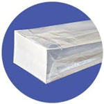 Busta Polipropilene c/Soffietto Fondo Quadro 13x8x37 100pz